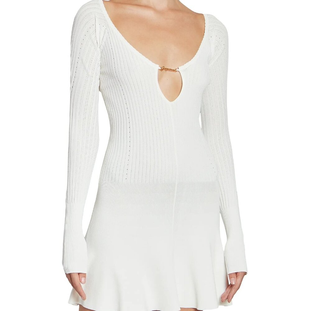 Jacquemus Pralu Logo Hardware Minidress Off White NWT Size 40